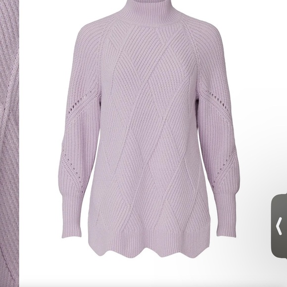 Rebecca Taylor Sweaters - Rebecca Taylor basket-woven mock neck Lavender Knit Women's Sweater